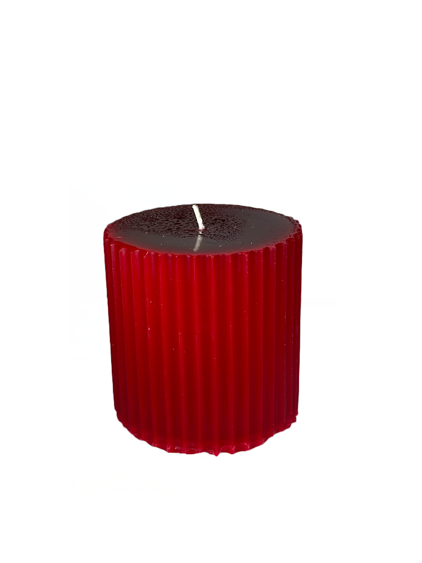 Fluted Round - Frosted Juniper Scent, Red