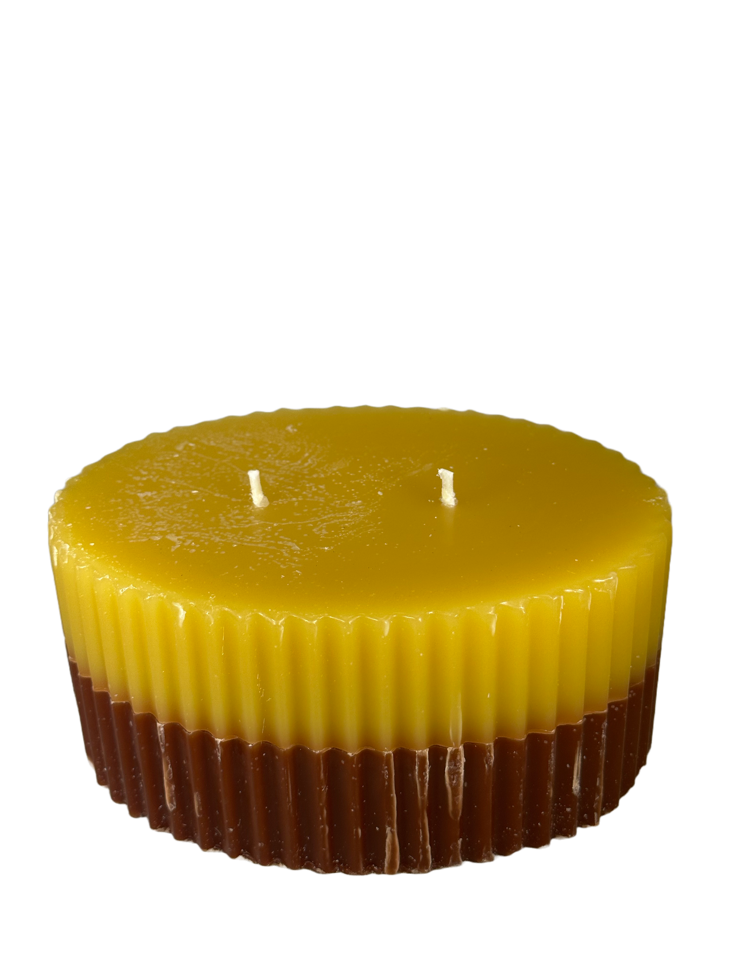 Fluted Oval Wide - , Saffron Cedarwood Scent, Orange Gold/Brown