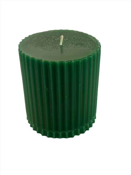 Fluted Round - Frosted Juniper Scent, Green