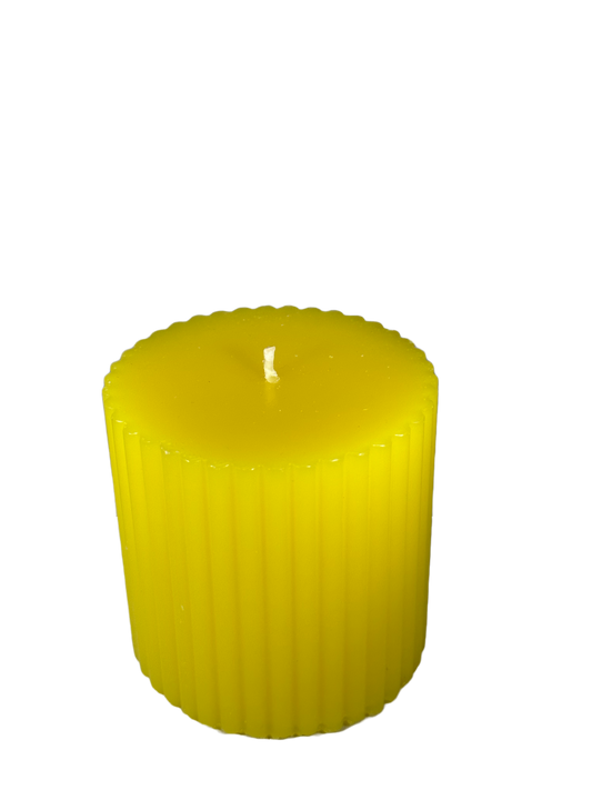 Fluted Round - White Tea Scent, Yellow