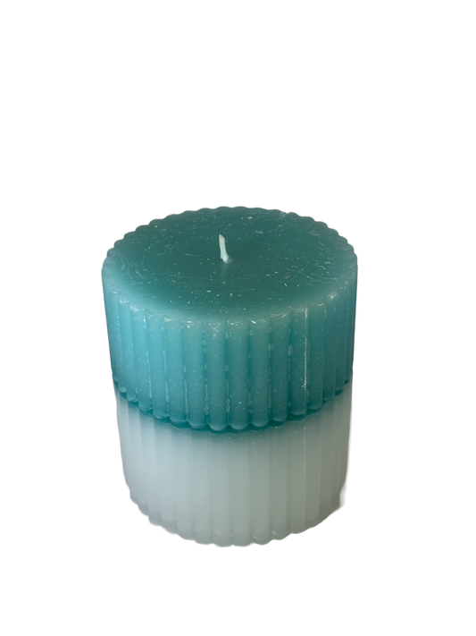 Fluted Round - Sea Minerals Scent, Teal/Green/White