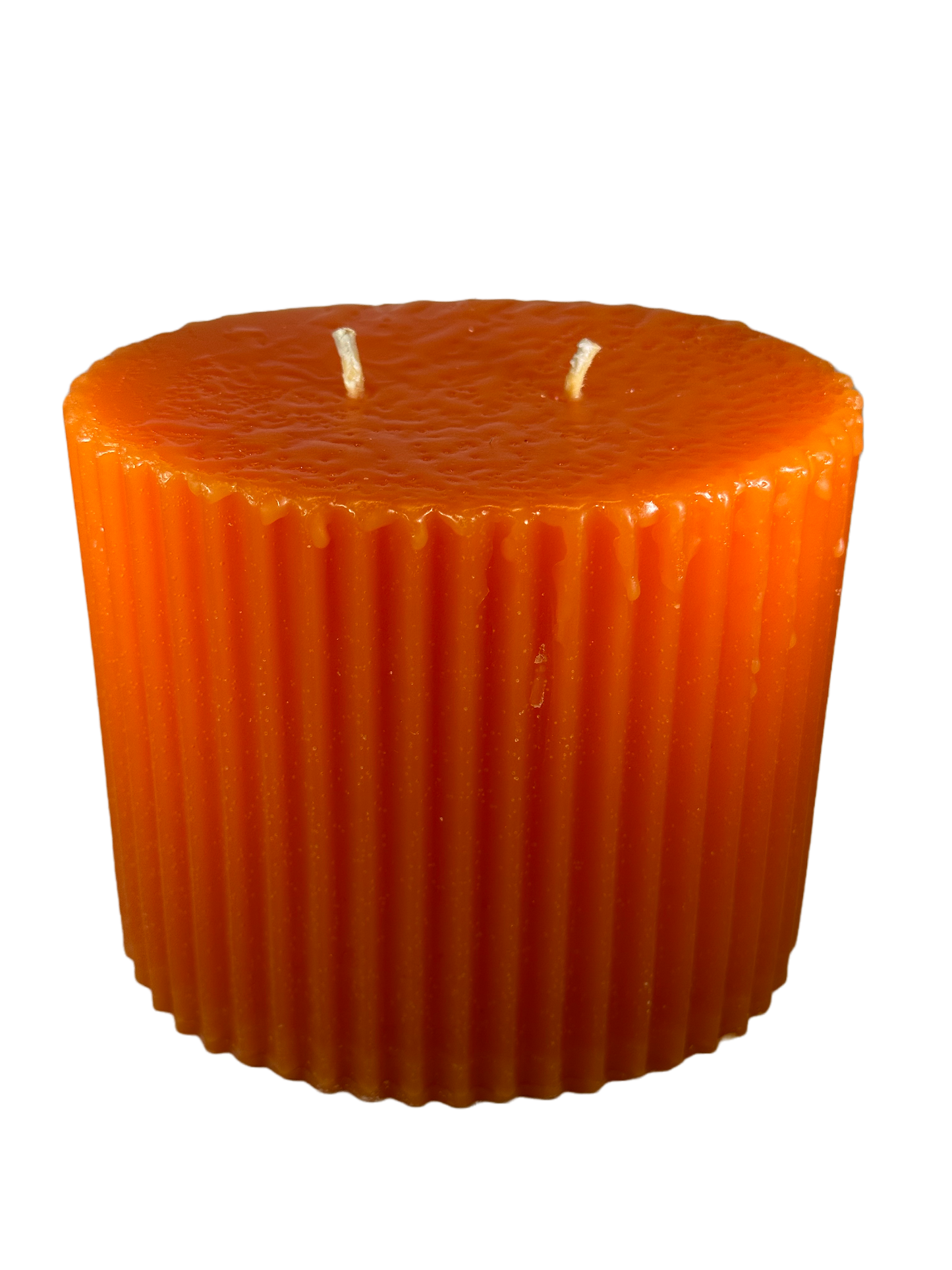 Fluted Oval Wide - 2 Wick, Ginger and Spice Scent, Orange