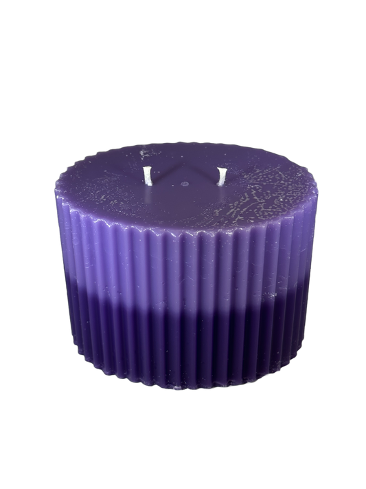 Fluted Oval Tall - 2 Wick, White Sage and Lavender Scent, Violet/Purple